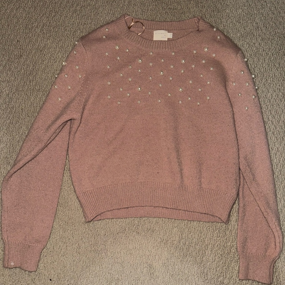 Blush Pink size S/M gorgeous pearl sweater from Honey